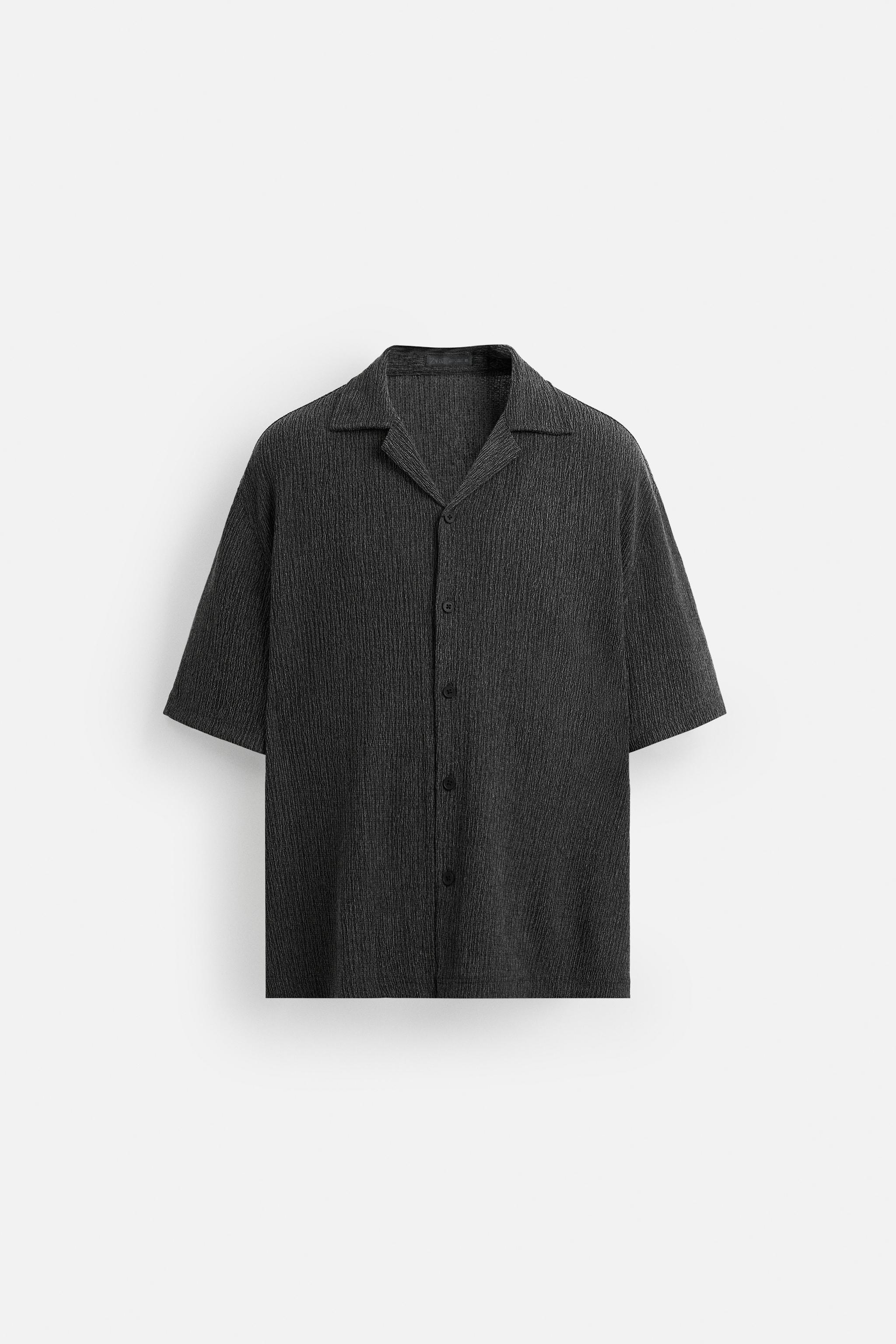 WRINKLED EFFECT TEXTURED SHIRT